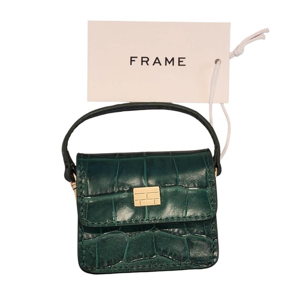 Frame Handbags - FRAME Emerald Croc AirPods Case